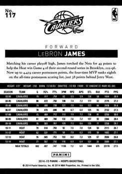 2014-15 Hoops - Artist's Proof #117 LeBron James Back