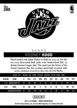 2014-15 Hoops - Artist's Proof Black #280 Rodney Hood Back
