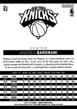 2014-15 Hoops - Red #52 Andrea Bargnani Back