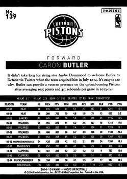 2014-15 Hoops - Red #139 Caron Butler Back
