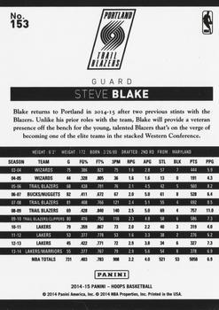 2014-15 Hoops - Red #153 Steve Blake Back