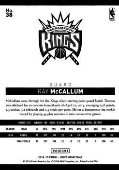2014-15 Hoops - Blue #38 Ray McCallum Back