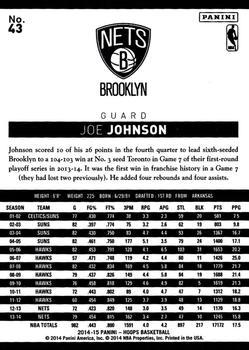 2014-15 Hoops - Blue #43 Joe Johnson Back