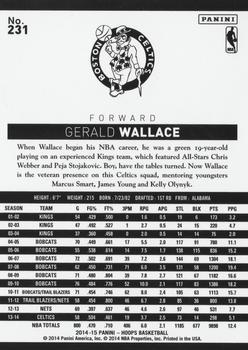2014-15 Hoops - Blue #231 Gerald Wallace Back