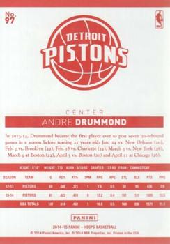 2014-15 Hoops - Red Back #97 Andre Drummond Back