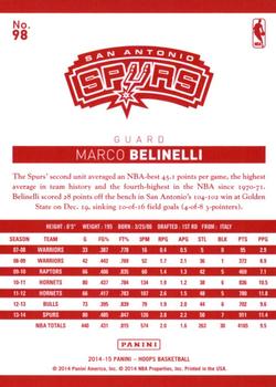 2014-15 Hoops - Red Back #98 Marco Belinelli Back