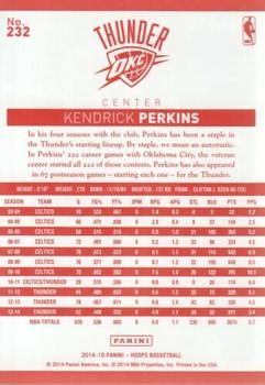 2014-15 Hoops - Red Back #232 Kendrick Perkins Back
