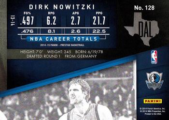 2014-15 Panini Prestige #128 Dirk Nowitzki Back