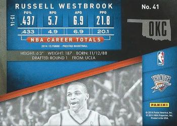 2014-15 Panini Prestige Plus #41 Russell Westbrook Back