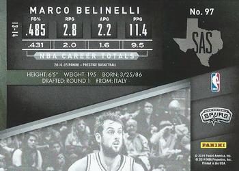 2014-15 Panini Prestige Plus #97 Marco Belinelli Back