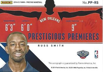 2014-15 Panini Prestige Plus - Prestigious Premieres #PP-RS Russ Smith Back