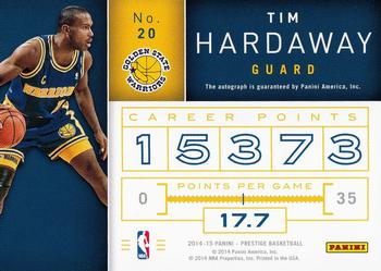 2014-15 Panini Prestige Premium - Stars of the NBA #20 Tim Hardaway Back
