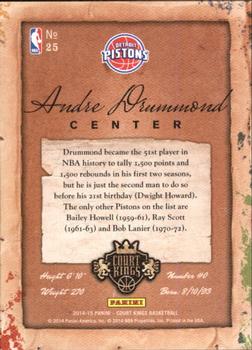 2014-15 Panini Court Kings #25 Andre Drummond Back