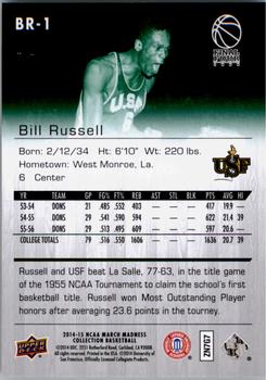 2014-15 Upper Deck NCAA March Madness #BR-1 Bill Russell Back
