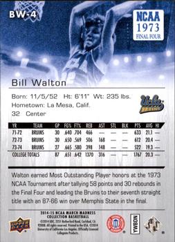 2014-15 Upper Deck NCAA March Madness #BW-4 Bill Walton Back
