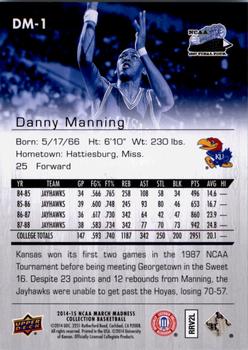 2014-15 Upper Deck NCAA March Madness #DM-1 Danny Manning Back
