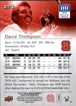 2014-15 Upper Deck NCAA March Madness #DT-3 David Thompson Back