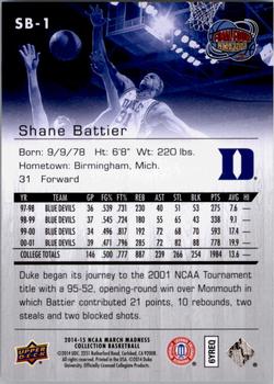 2014-15 Upper Deck NCAA March Madness #SB-1 Shane Battier Back