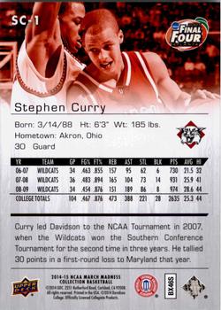 2014-15 Upper Deck NCAA March Madness #SC-1 Stephen Curry Back