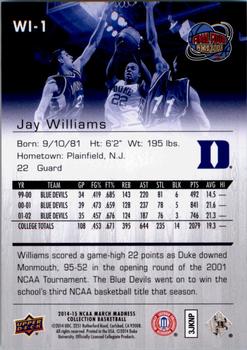 2014-15 Upper Deck NCAA March Madness #WI-1 Jay Williams Back
