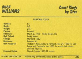 1990-91 Star Court Kings #36 Buck Williams Back