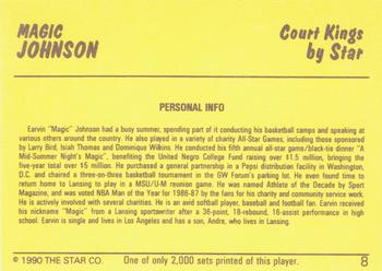 1990-91 Star Court Kings #8 Magic Johnson Back