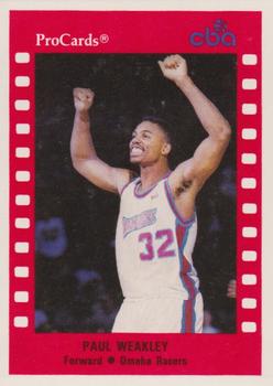 1990-91 ProCards CBA #4 Paul Weakly Front