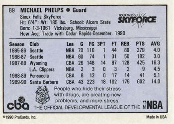 1990-91 ProCards CBA #89 Michael Phelps Back