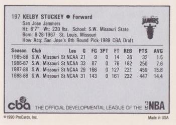1990-91 ProCards CBA #197 Kelby Stuckey Back