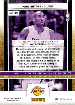 2009-10 Panini Season Update #133 Kobe Bryant Back