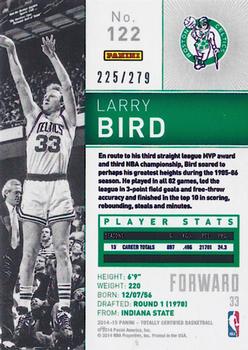 2014-15 Panini Totally Certified - Platinum Red #122 Larry Bird Back