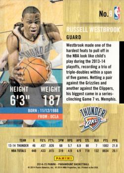 2014-15 Panini Paramount #8 Russell Westbrook Back