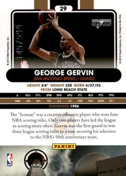 2010 Panini Hall of Fame #29 George Gervin  Back