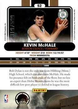 2010 Panini Hall of Fame #52 Kevin McHale  Back