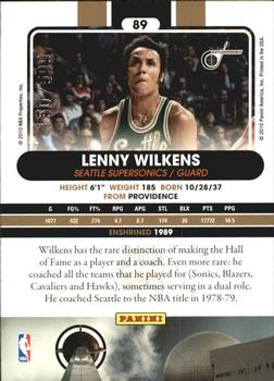 2010 Panini Hall of Fame #89 Lenny Wilkens  Back