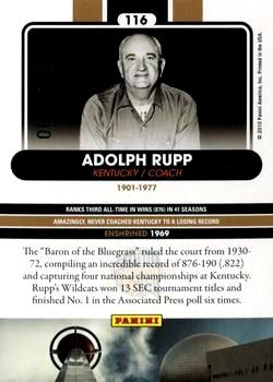 2010 Panini Hall of Fame #116 Adolph Rupp  Back