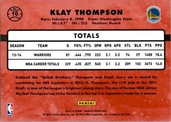 2014-15 Donruss #10 Klay Thompson Back