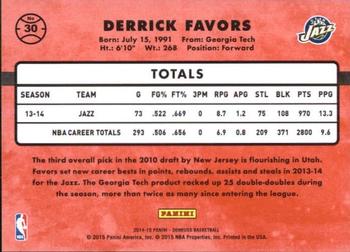 2014-15 Donruss #30 Derrick Favors Back