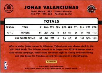 2014-15 Donruss #88 Jonas Valanciunas Back