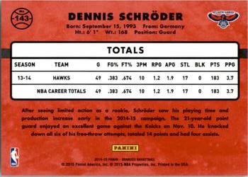 2014-15 Donruss #143 Dennis Schroder Back