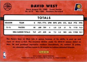 2014-15 Donruss #190 David West Back