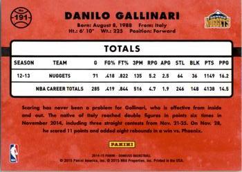 2014-15 Donruss #191 Danilo Gallinari Back