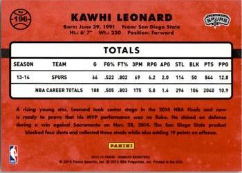 2014-15 Donruss #196 Kawhi Leonard Back