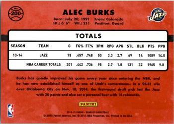 2014-15 Donruss #200 Alec Burks Back