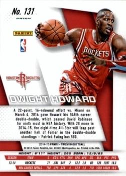 2014-15 Panini Prizm - Prizms Red White and Blue Pulsar #131 Dwight Howard Back