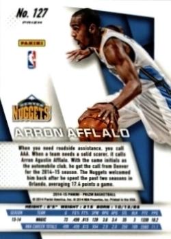 2014-15 Panini Prizm - Prizms Yellow and Red Mosaic #127 Arron Afflalo Back