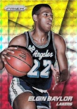 2014-15 Panini Prizm - Prizms Yellow and Red Mosaic #198 Elgin Baylor Front