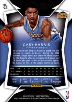 2014-15 Panini Select #93 Gary Harris Back