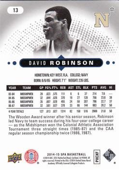 2014-15 SP Authentic #13 David Robinson Back