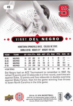 2014-15 SP Authentic #49 Vinny Del Negro Back